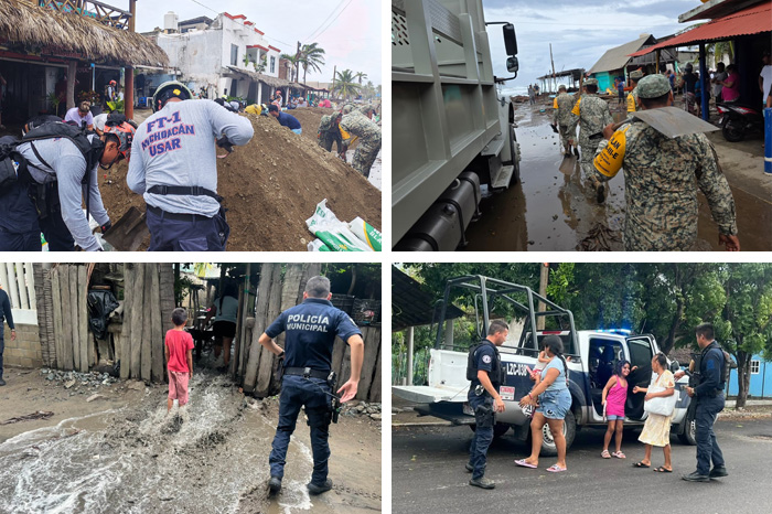 Despliegue del Plan DN-III y atención a zonas afectadas por el huracán Polo en Michoacán.