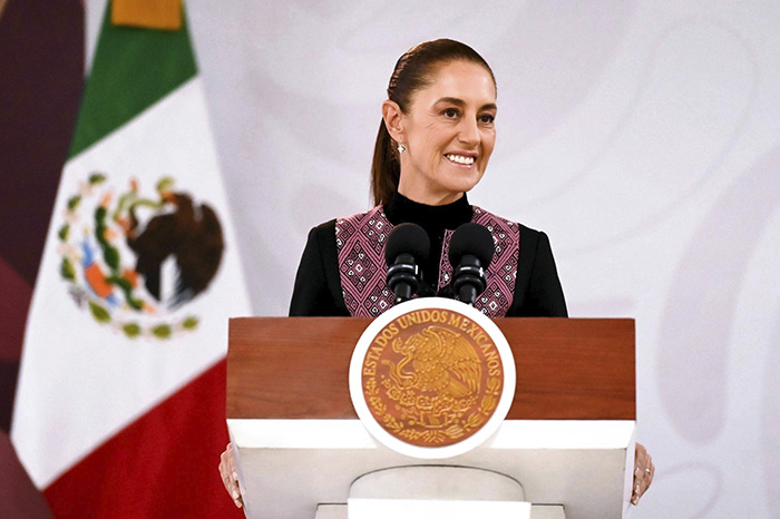 La presidenta de México, Claudia Sheinbaum, durante su conferencia matutina.