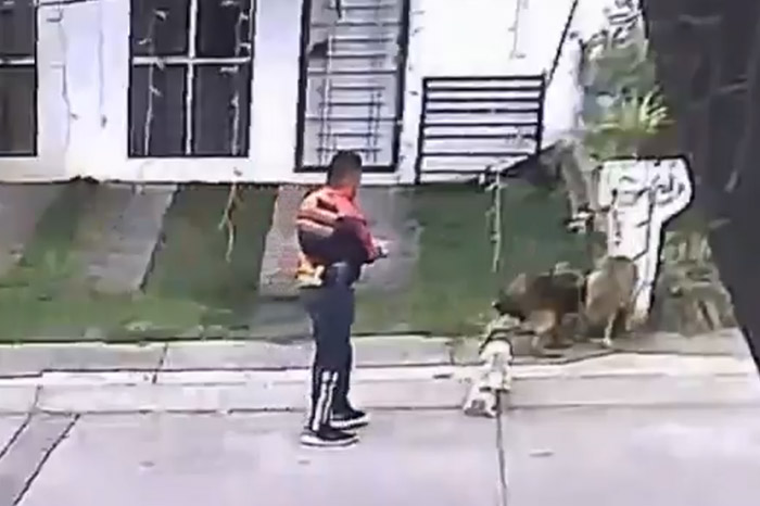 Captura de video de cámaras de vigilancia mostrando calles residenciales en Uruapan, Michoacán.