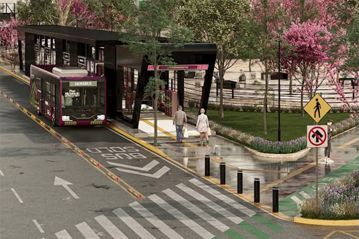 Obras de infraestructura vial y semaforización inteligente del Morebús en Morelia, Michoacán.