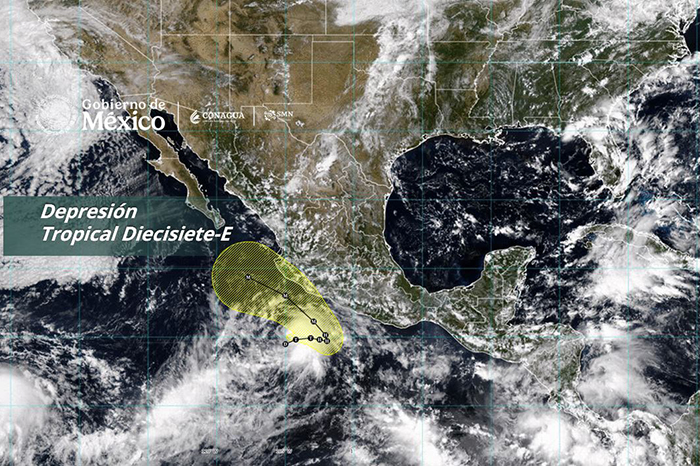 Depresión tropical 17-E frente a Michoacán y despliegue de Misión ECO