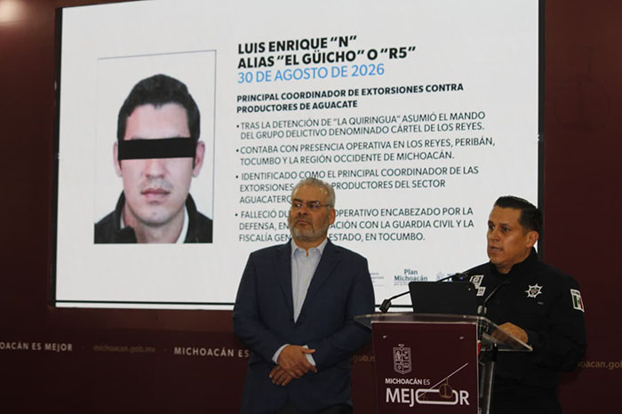 Homicidios bajan y detienen extorsionadores en Michoacán durante agosto de 2026