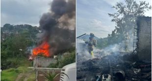 Incendio destruye vivienda en la colonia El Parico de Uruapan