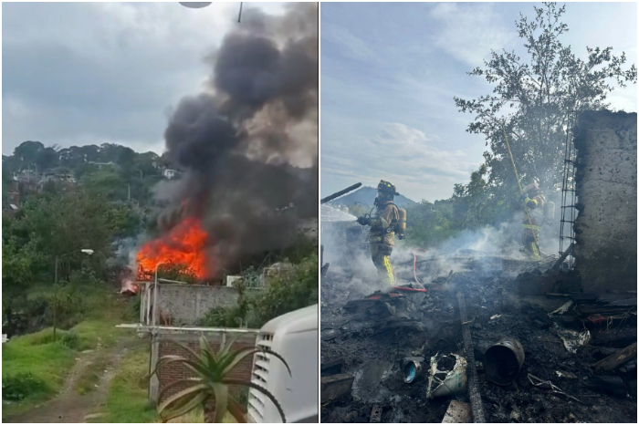 Incendio destruye vivienda en la colonia El Parico de Uruapan