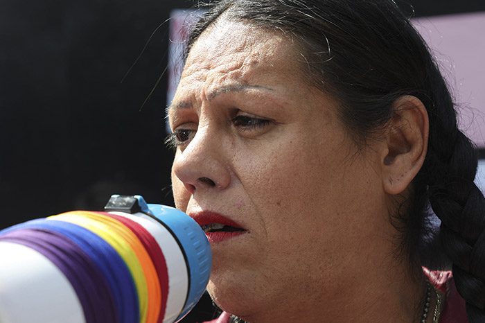 Activista de la comunidad trans, se manifiesta este viernes en Ciudad de México.