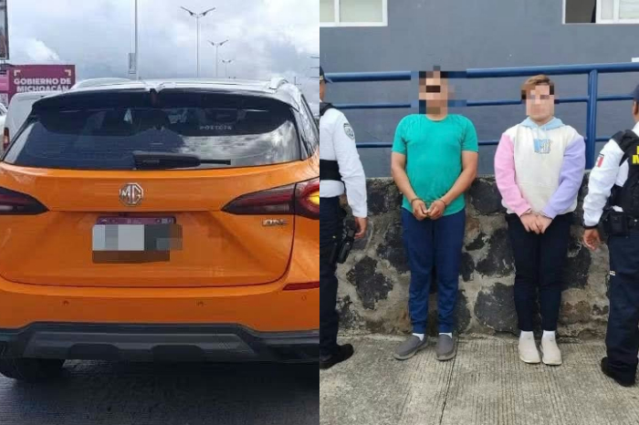 Policía Morelia recupera vehículo robado y detiene a dos hombres