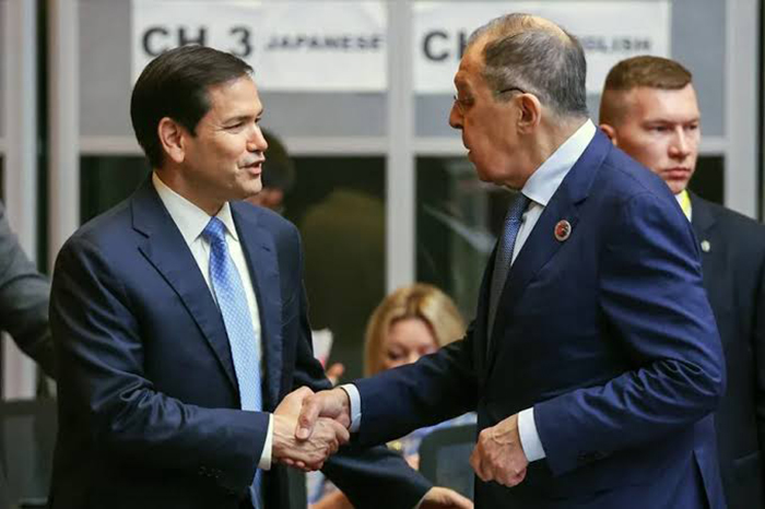 Marco Rubio y Serguéi Lavrov durante reunión sobre la guerra en Ucrania