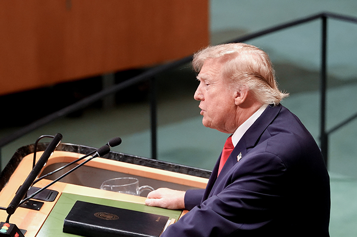 Donald Trump durante su discurso ante la ONU sobre Irán y política exterior