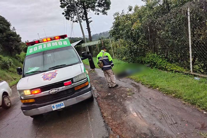Unidades policiacas acordonando un tramo carretero durante la recolección de indicios periciales.
