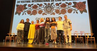 La directora Fernanda Tovar y la actriz Mónica del Carmen en el Festival Internacional de Cine de Morelia.