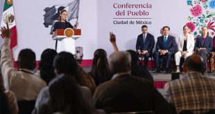 Conferencia de prensa en Palacio Nacional sobre medidas de seguridad y regulación de redes sociales.