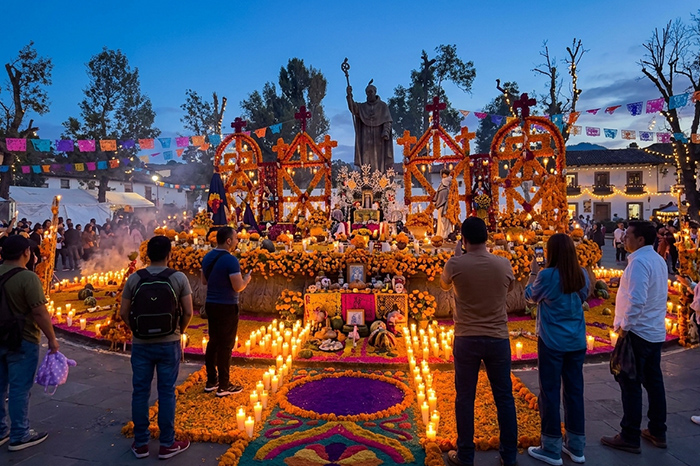 Presentaciones culturales en la Plaza Vasco de Quiroga de Pátzcuaro