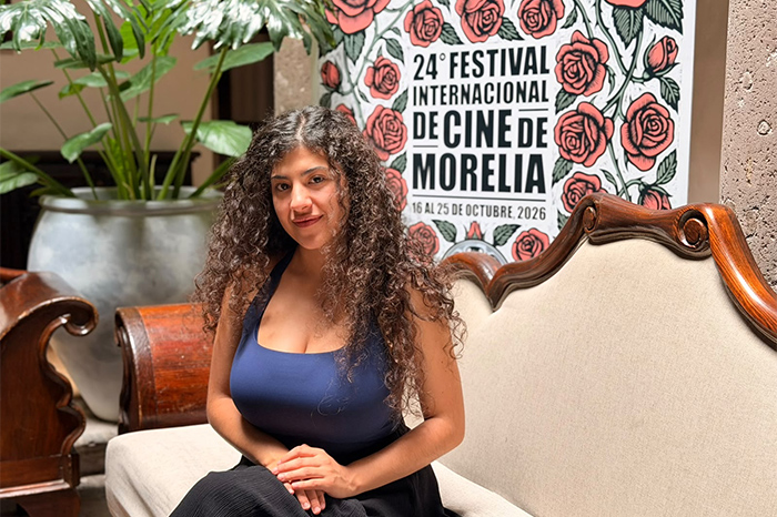 La compositora Oriana Gidi durante el Festival Internacional de Cine de Morelia.