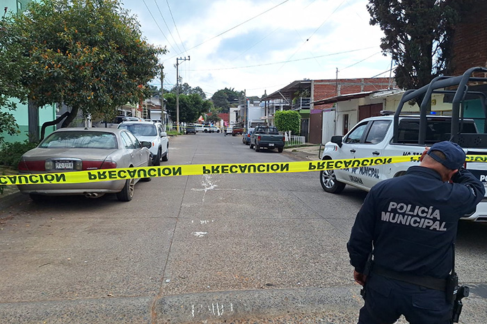 Zona de la colonia Emiliano Zapata, en Uruapan, donde se reportó un ataque armado que dejó dos personas lesionadas.