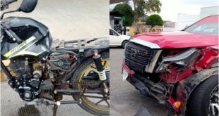 Motocicleta Vento Ryder 5.0 involucrada en un choque contra una camioneta Nissan NP300 en La Piedad, Michoacán.