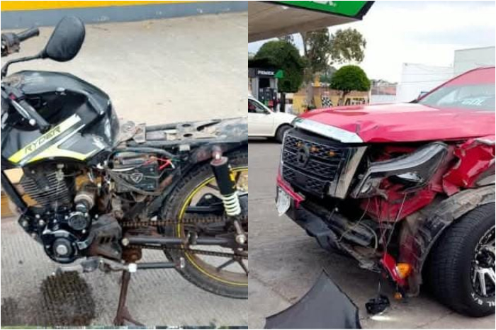 Motocicleta Vento Ryder 5.0 involucrada en un choque contra una camioneta Nissan NP300 en La Piedad, Michoacán.