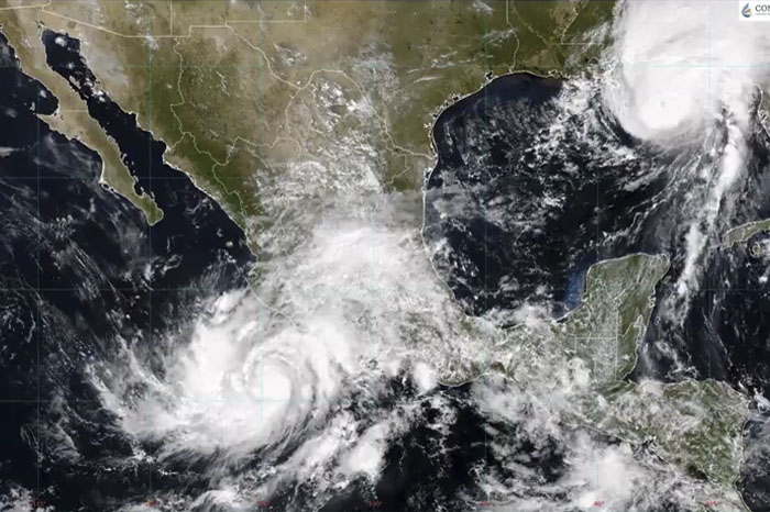 Mapa de sistemas hidrometeorológicos en México 9 de octubre.