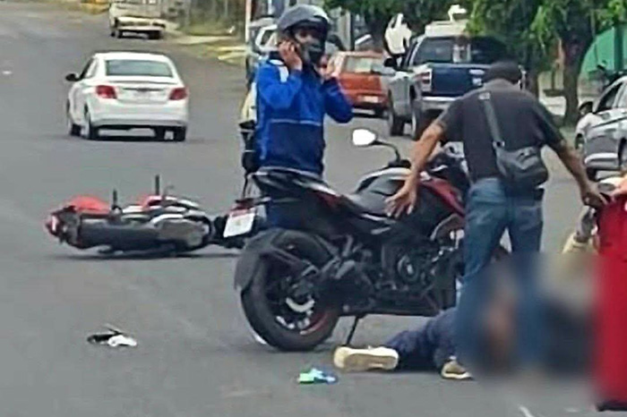 Motociclista se accidenta tras atropellar a un perro en Morelia